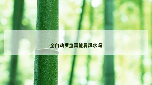 全自动罗盘真能看风水吗