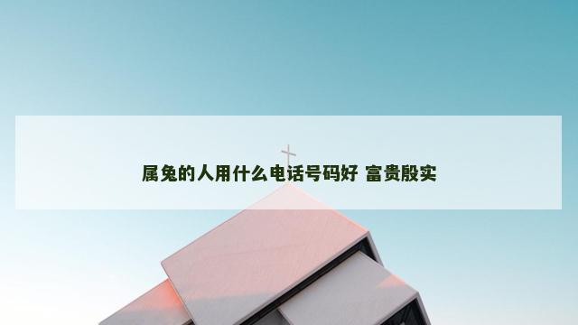 属兔的人用什么电话号码好 富贵殷实