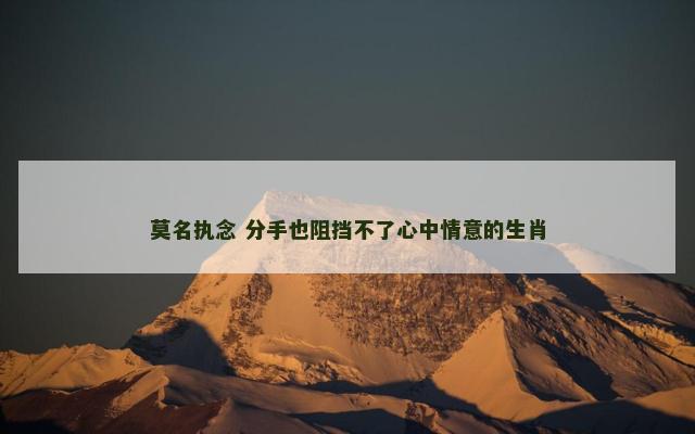 莫名执念 分手也阻挡不了心中情意的生肖