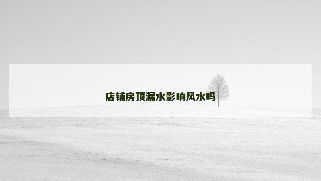 店铺房顶漏水影响风水吗