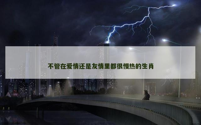 不管在爱情还是友情里都很慢热的生肖