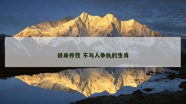 修身养性 不与人争执的生肖