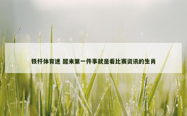 铁杆体育迷 醒来第一件事就是看比赛资讯的生肖