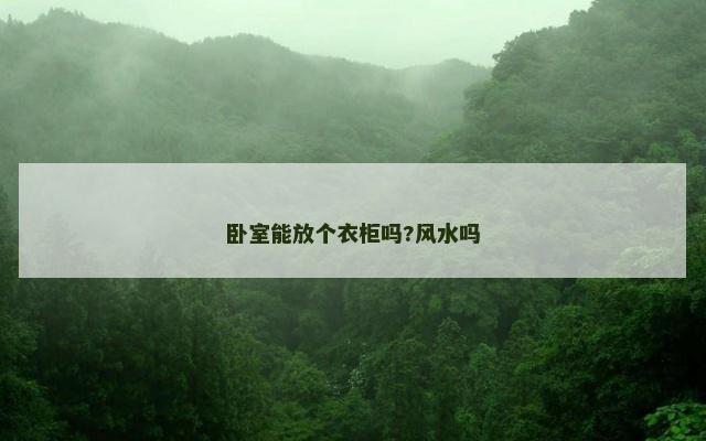 卧室能放个衣柜吗?风水吗 卧室能放个衣柜吗?风水吗