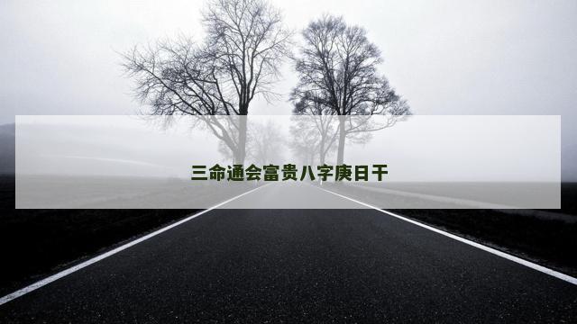 三命通会富贵八字庚日干