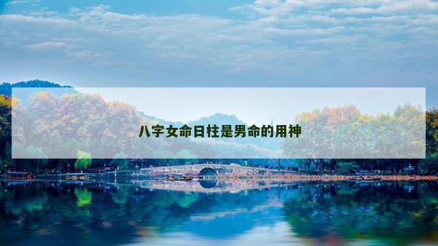 八字女命日柱是男命的用神