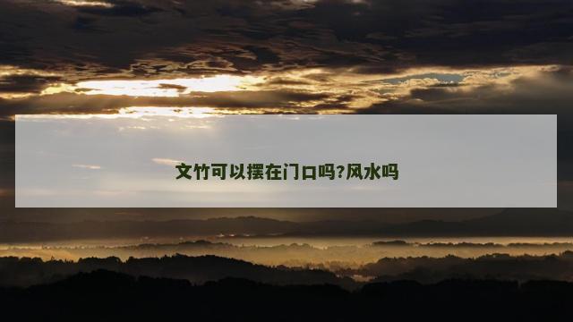 文竹可以摆在门口吗?风水吗