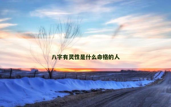 八字有灵性是什么命格的人