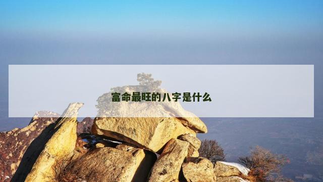 富命最旺的八字是什么 富命最旺的八字是什么