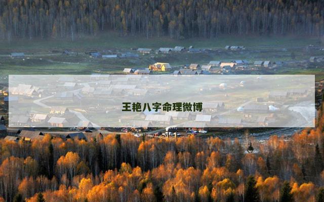 王艳八字命理微博 王艳八字命理微博