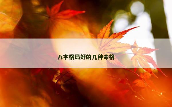 八字格局好的几种命格 八字格局好的几种命格