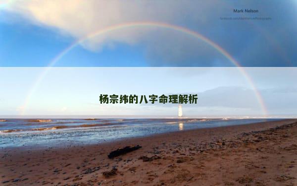 杨宗纬的八字命理解析 杨宗纬的八字命理解析